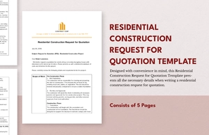 Residential Construction Request for Quotation Template