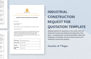 Industrial Construction Request for Quotation Template