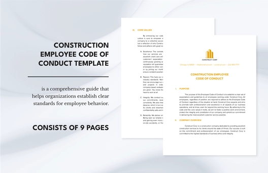Construction Employee Code of Conduct Template
