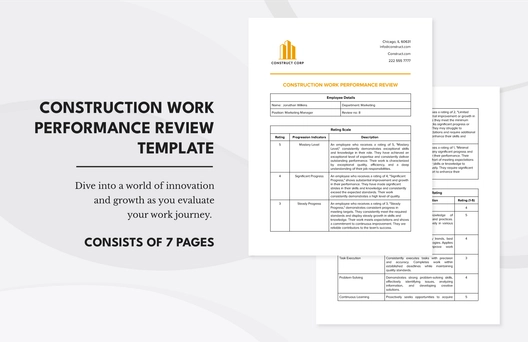 Construction Work Performance Review Template