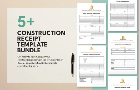 Construction Receipt Template Bundle