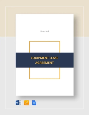Equipment Lease Agreement Template