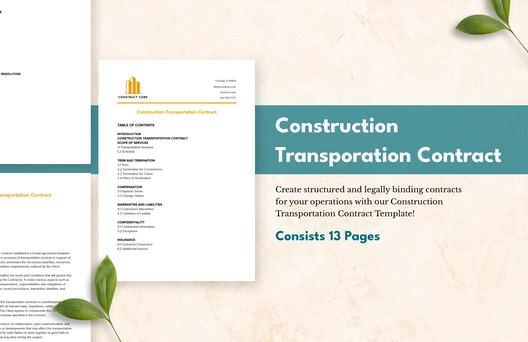 Construction Transportation Contract Template