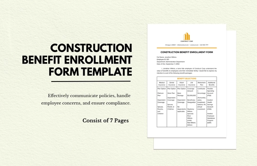 Construction Benefit Enrollment Form Template
