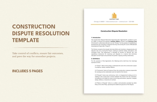 Construction Dispute Resolution Template