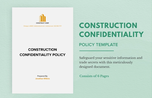 Construction Confidentiality Policy Template