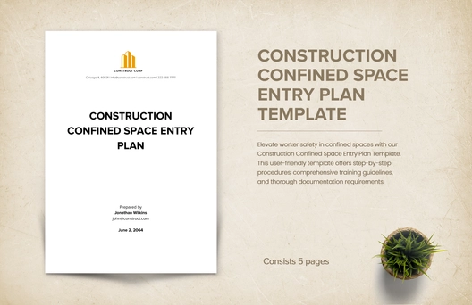 Construction Confined Space Entry Plan Template