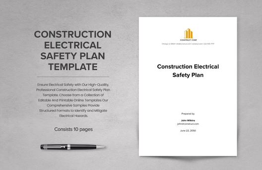 Construction Electrical Safety Plan Template