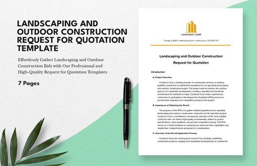 Landscaping and Outdoor Construction Request for Quotation Template