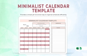 Minimalist Calendar Template