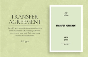 Transfer Agreement Template Transfer Agreement Template