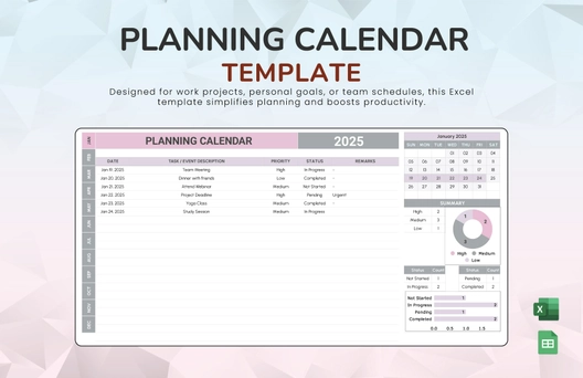 Planning Calendar Template