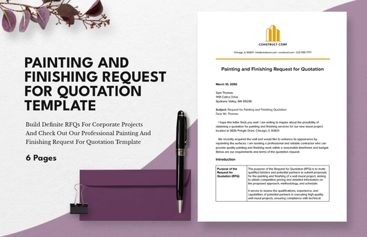 Painting and Finishing Request for Quotation Template