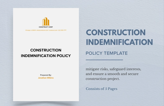 Construction Indemnification Policy Template
