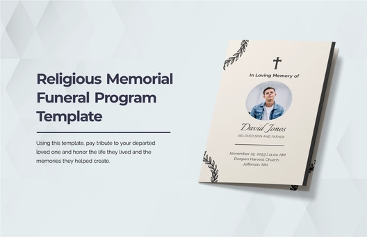 Religious Memorial Funeral Program Template