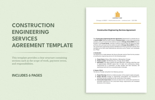 Construction Engineering Services Agreement Template