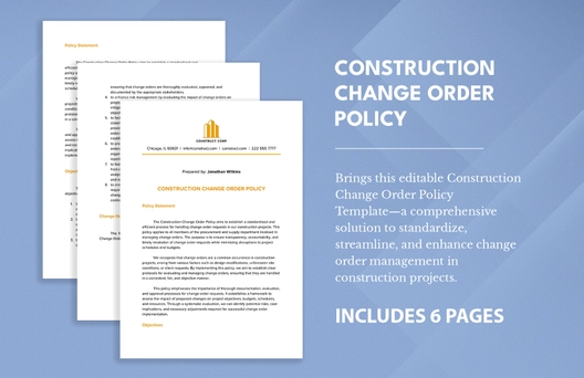 Construction Change Order Policy