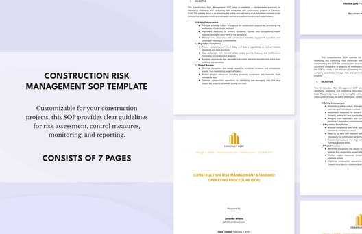 Construction Risk Management SOP Template