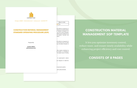 Construction Material Management SOP Template