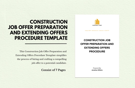 Construction Job Offer Preparation and Extending Offers Procedure