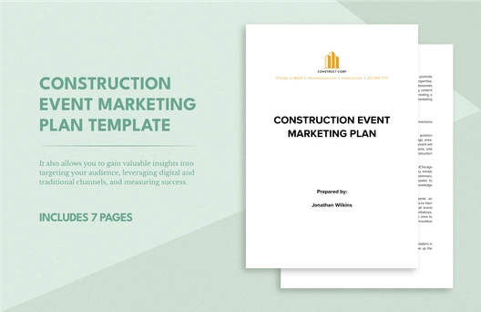 Construction Event Marketing Plan Template