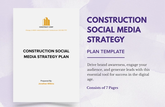Construction Social Media Strategy Plan Template