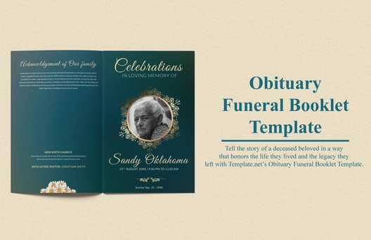 Obituary Funeral Booklet Template