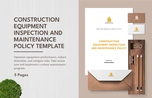 Construction Equipment Inspection and Maintenance Policy Template