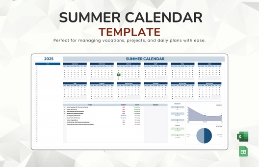 Summer Calendar Template Summer Calendar Template
