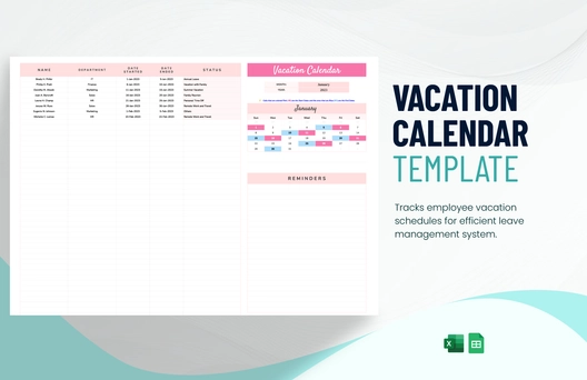Vacation Calendar Template