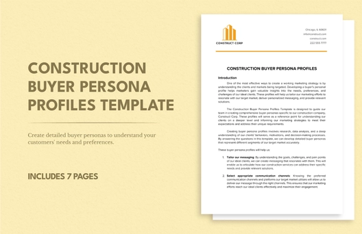 Construction Buyer Persona Profiles Template