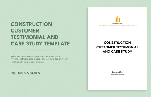 Construction Customer Testimonial and Case Study Template