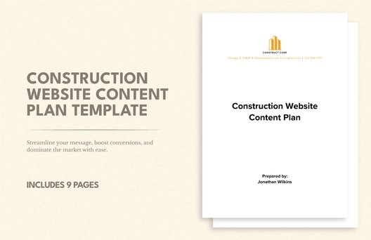 Construction Website Content Plan Template