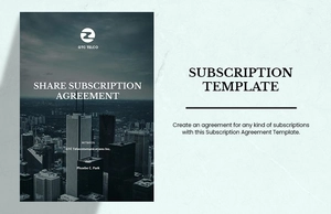 Subscription Agreement Template Subscription Agreement Template