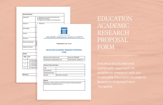 Education Academic Research Proposal Form