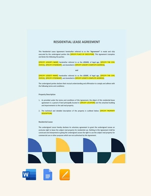 Residential Lease Agreement Template