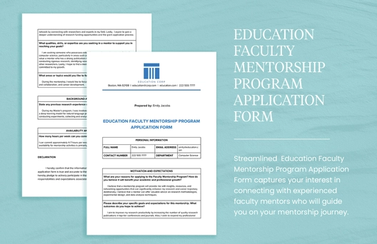Education Faculty Mentorship Program Application Form