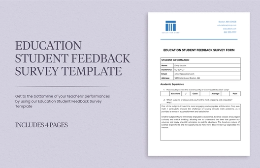 Education Student Feedback Survey Template