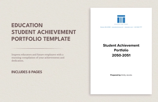 Education Student Achievement Portfolio Template