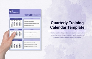 Quarterly Training Calendar Template Quarterly Training Calendar Template