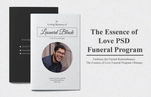 The Essence of Love PSD Funeral Program The Essence of Love PSD Funeral Program