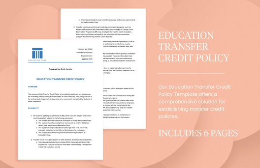 Education Transfer Credit Policy