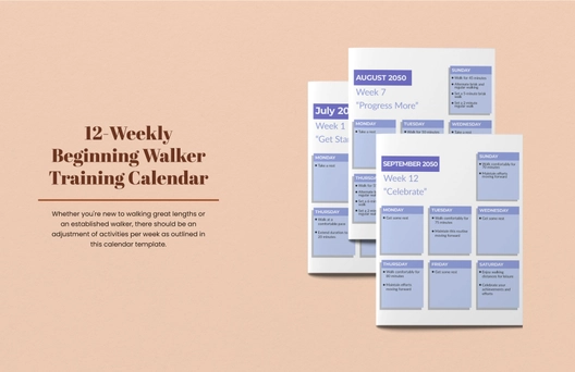 12-Weekly Beginning Walker Training Calendar