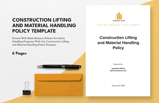 Construction Lifting and Material Handling Policy Template