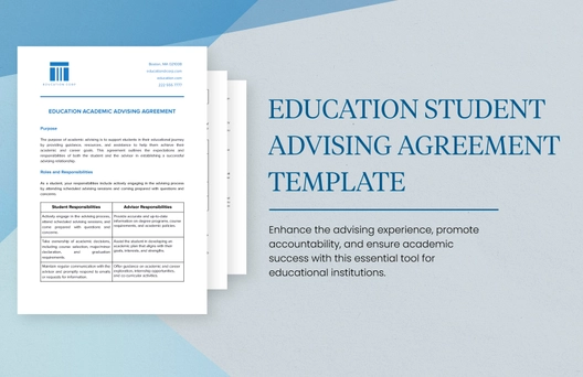 Education Academic Advising Agreement Template