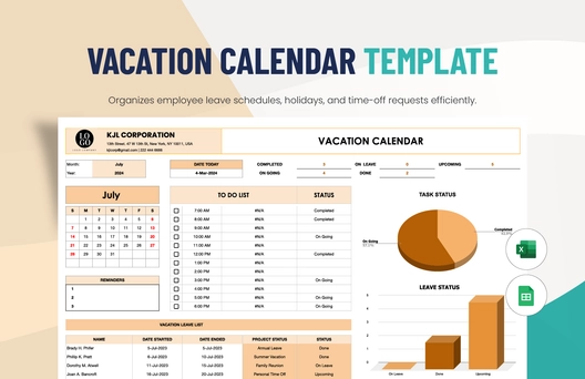 Vacation Calendar Template