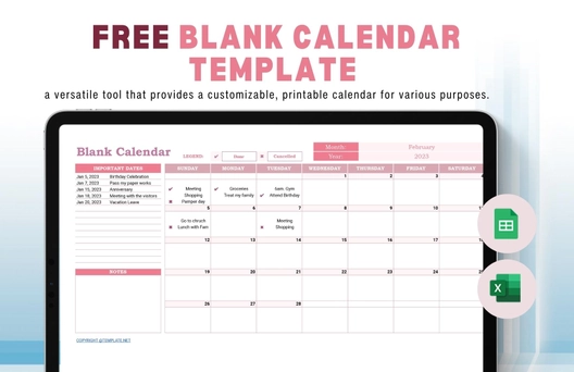 Blank Calendar Template Blank Calendar Template