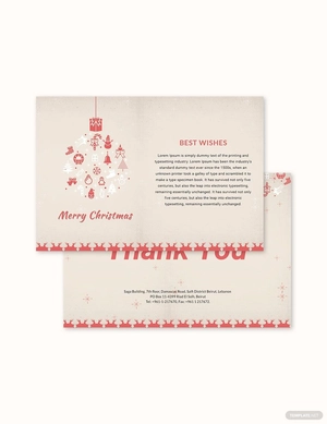 Christmas Thank You Card Template