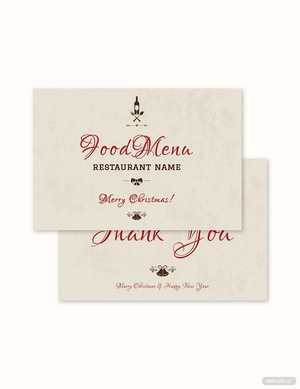 Vintage Christmas Thank You Card Template