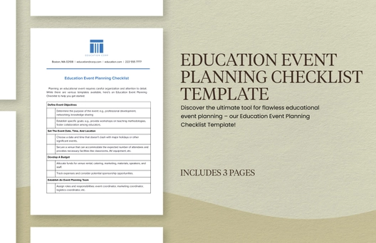 Education Event Planning Checklist Template